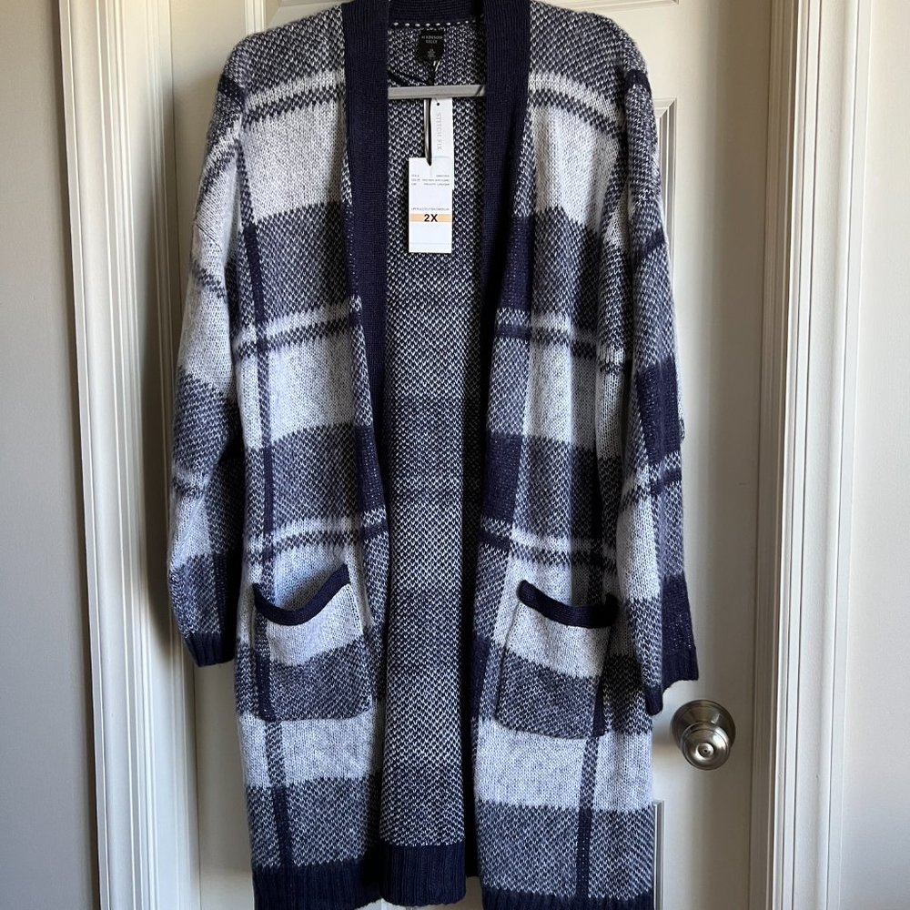 Madison Lilly Coralie Duster Cardigan - Navy - Size 2X NWT